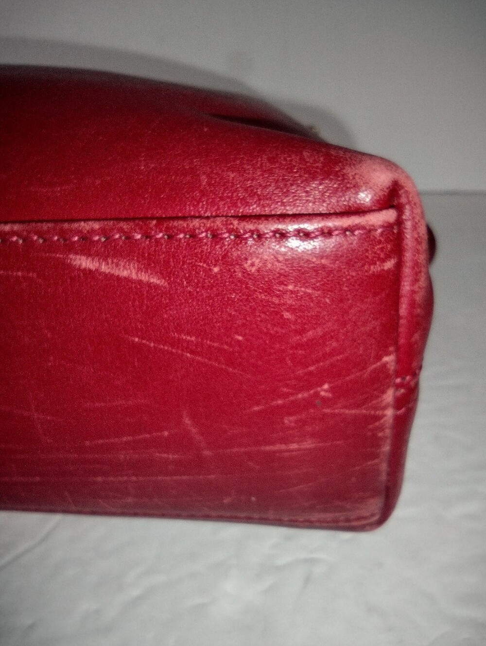 Vintage Y2K COACH Red Leather Legacy Small Hobo Bag 9136 Rare Cherry Red - Picture 11 of 16